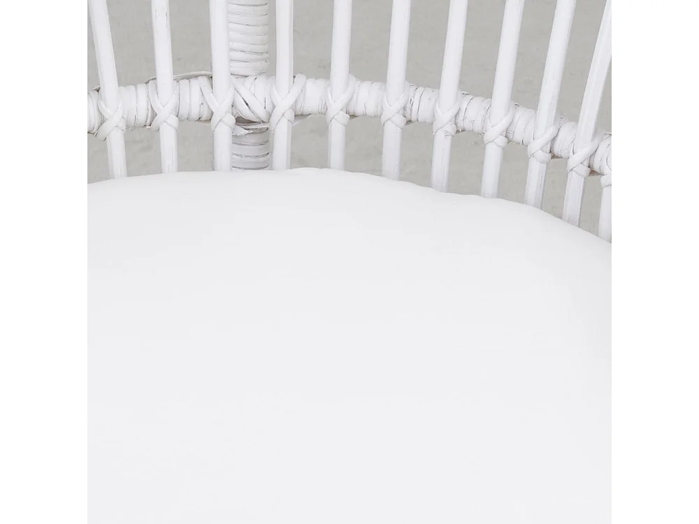 Fauteuil Emmanuelle artisanal en rotin Rotin laqué blanc