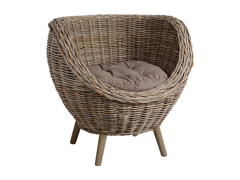 Fauteuil oeuf en poelet gris