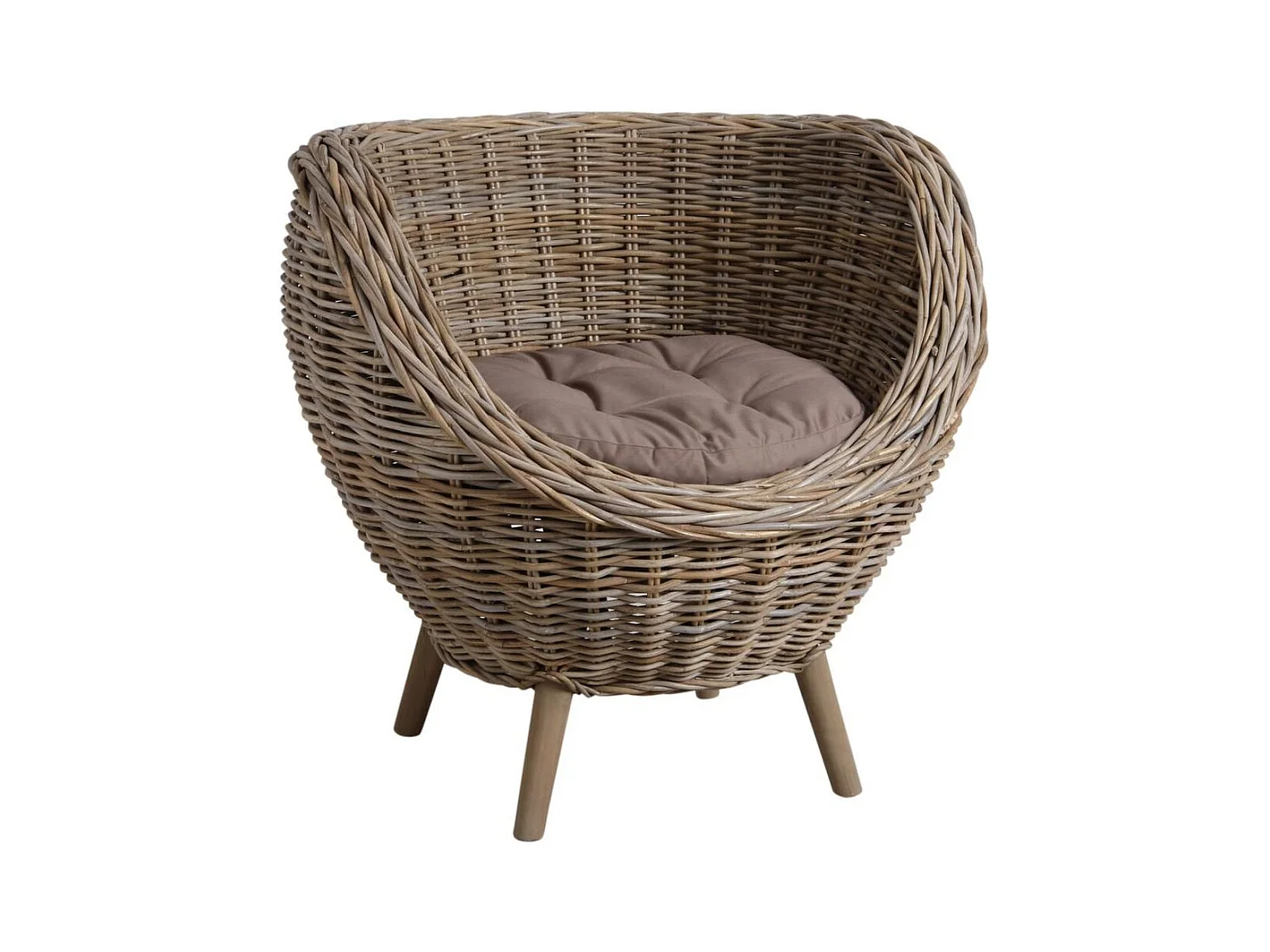 Fauteuil oeuf en poelet gris