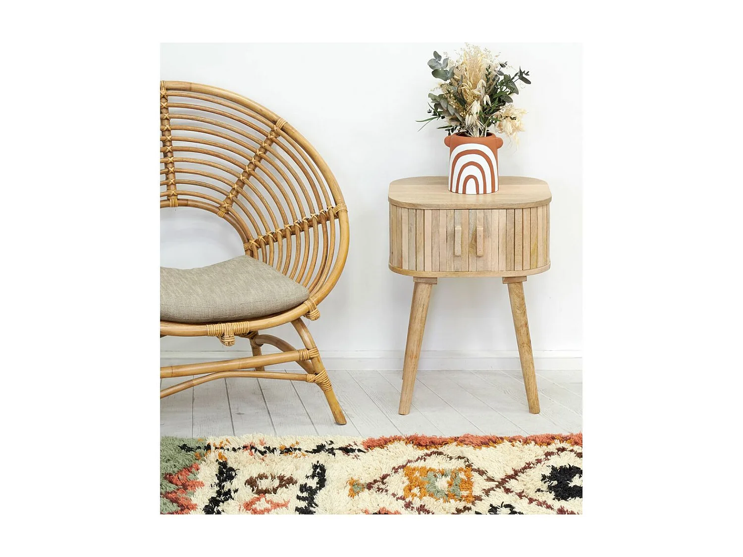 Fauteuil en rotin naturel  ajouré