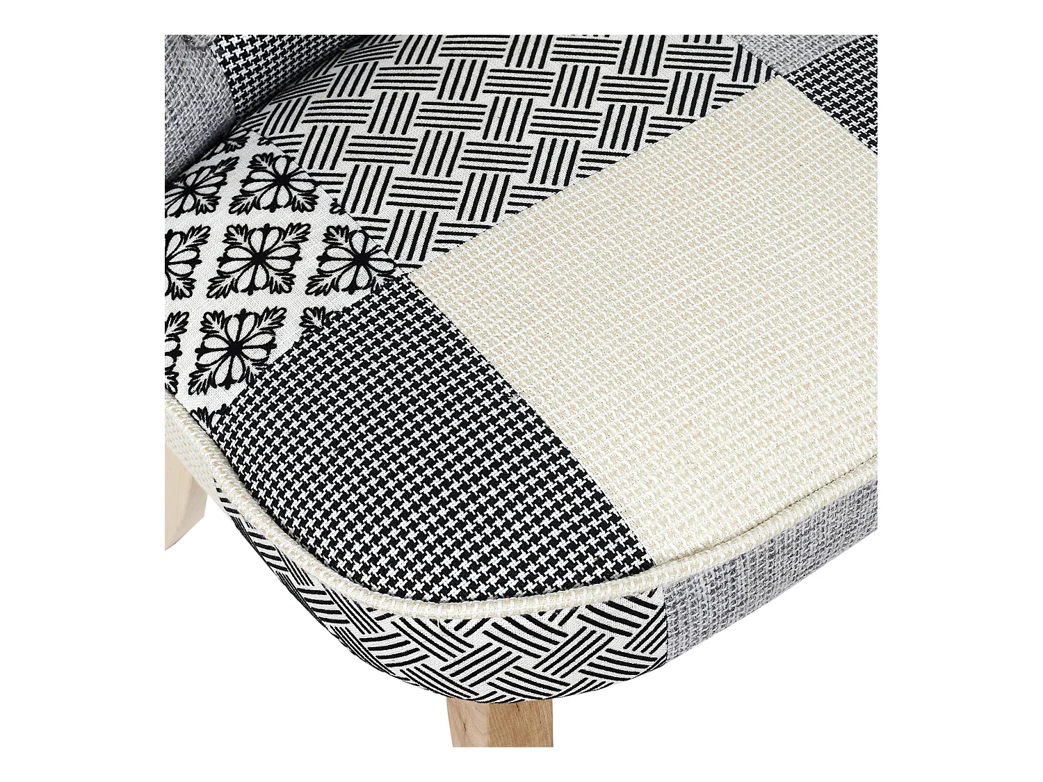 Fauteuil Eleonor Patchwork Gris Gris, Multicolore