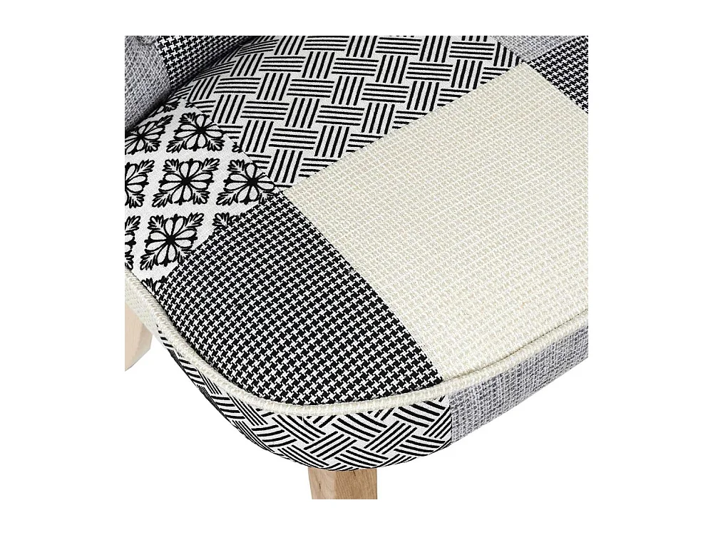 Fauteuil Eleonor Patchwork Gris Gris, Multicolore