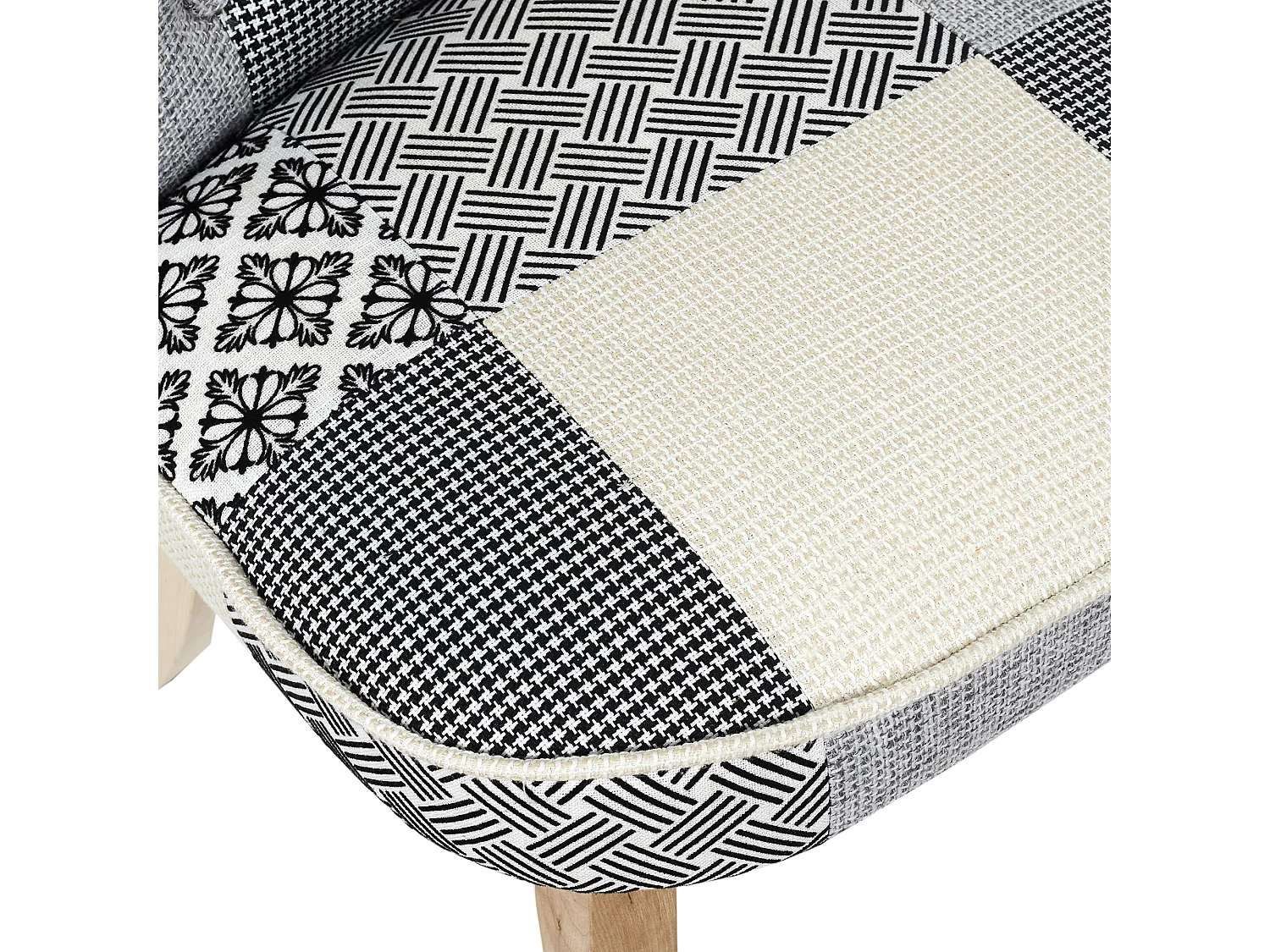 Fauteuil Eleonor Patchwork Gris Gris, Multicolore