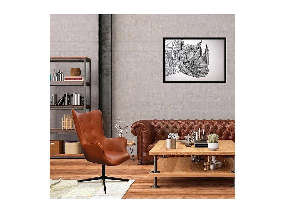 Fauteuil Helsinki Pu Marron Marron