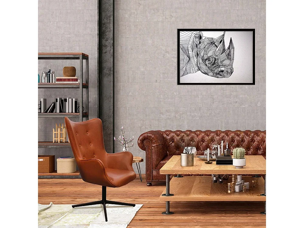 Fauteuil Helsinki Pu Marron Marron