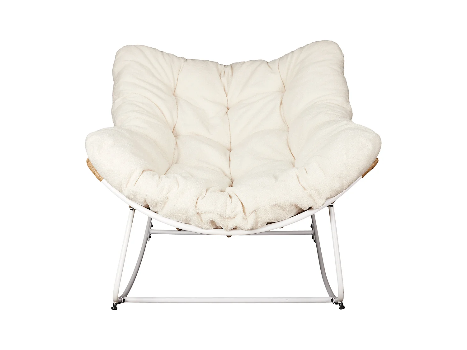 Fauteuil Bouclette Odin Blanc, Marron
