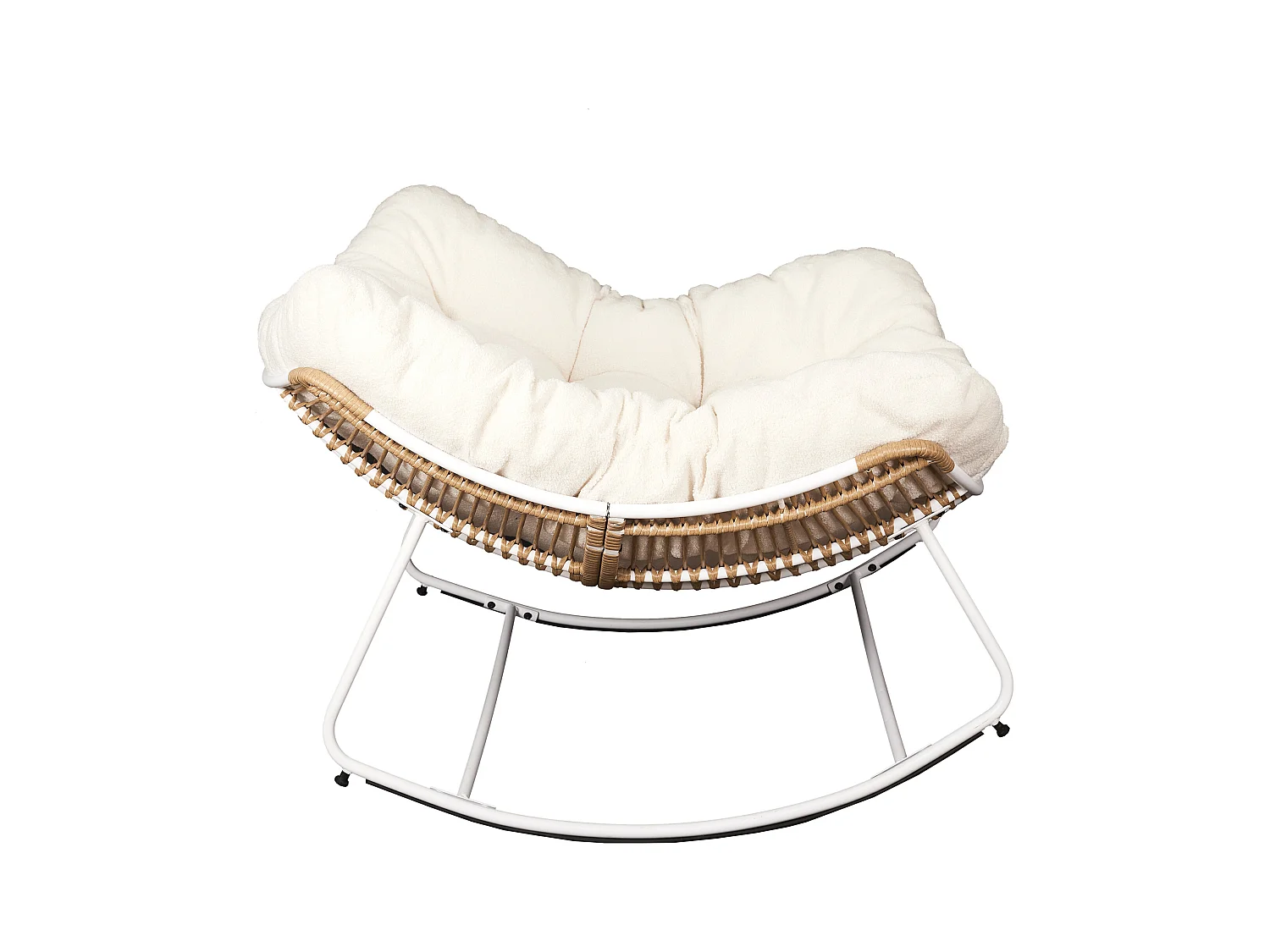 Fauteuil Bouclette Odin Blanc, Marron