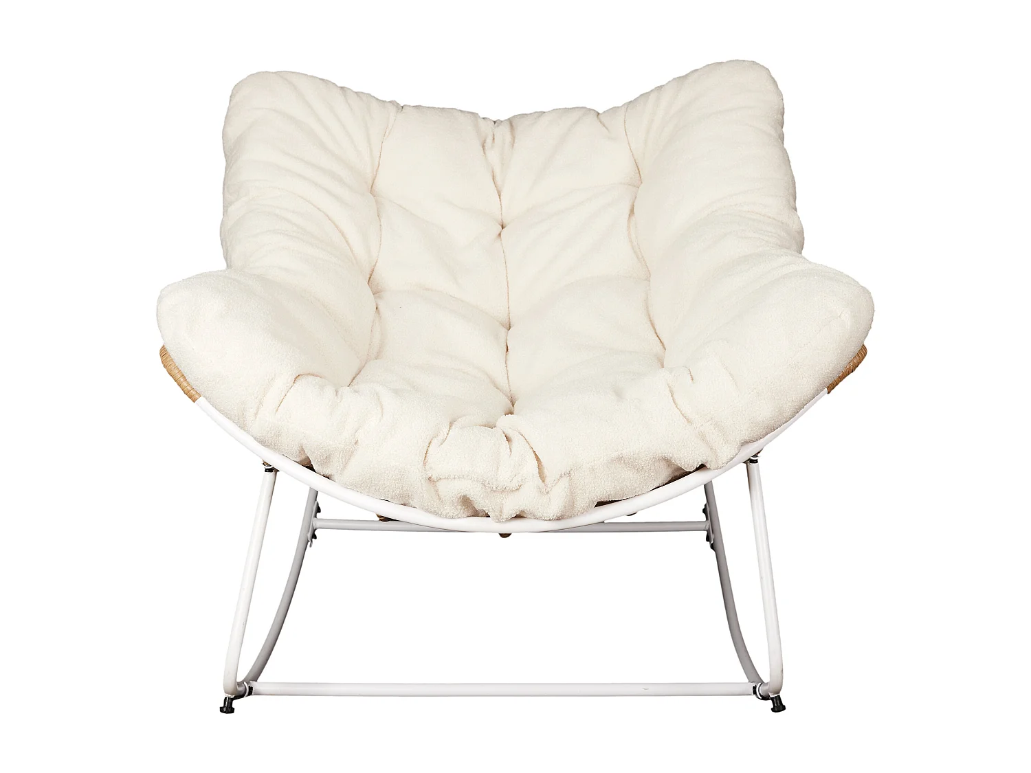 Fauteuil Bouclette Odin Blanc, Marron
