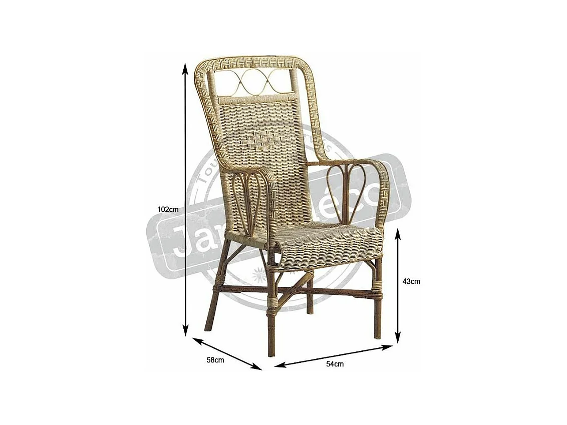 Fauteuil rotin naturel Empereur