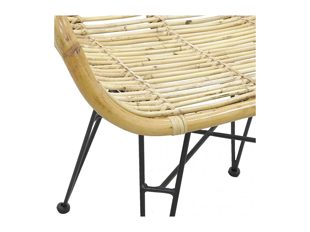 Fauteuil en rotin brut pieds métal Tanete