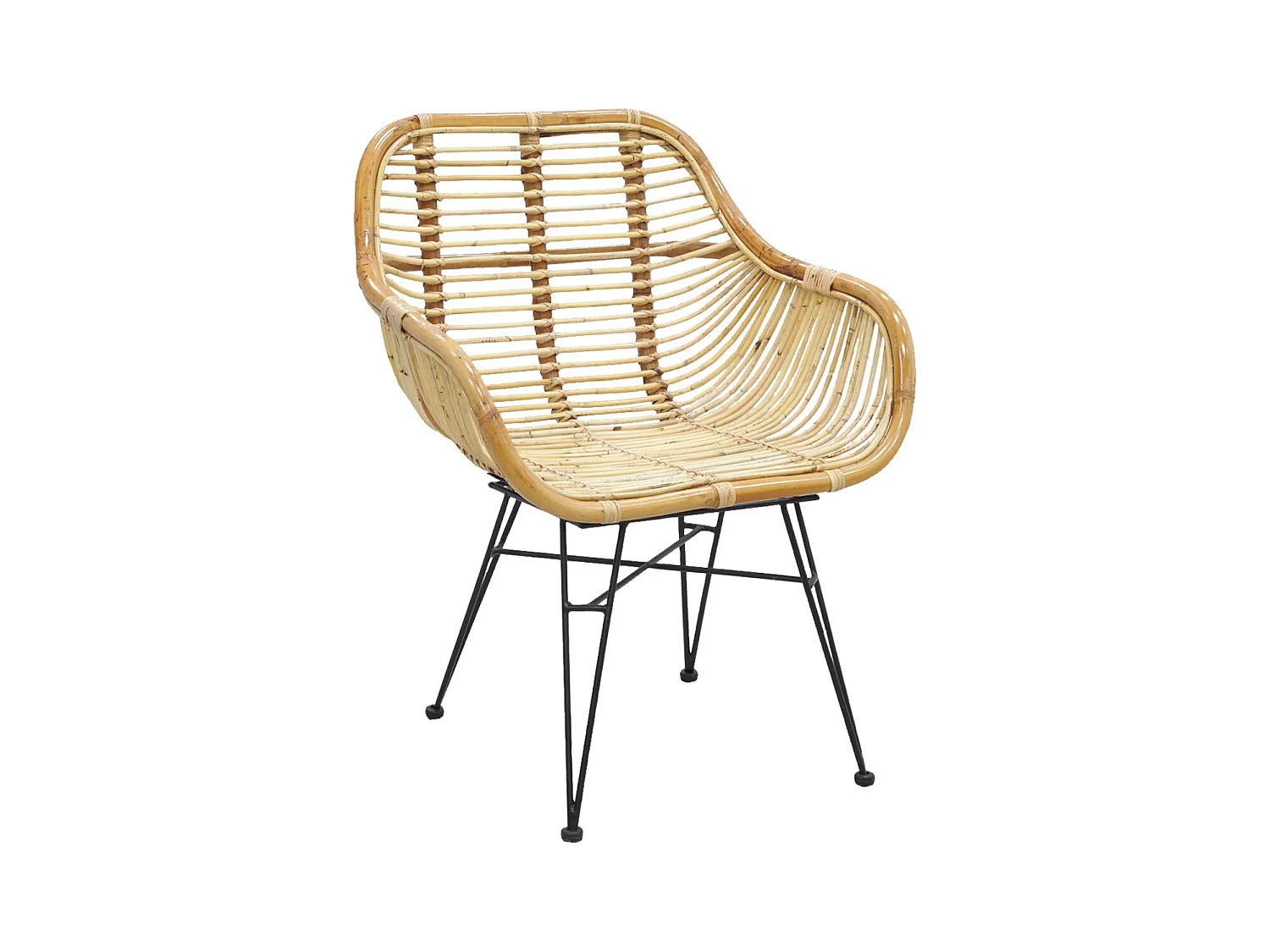 Fauteuil en rotin brut pieds métal Tanete