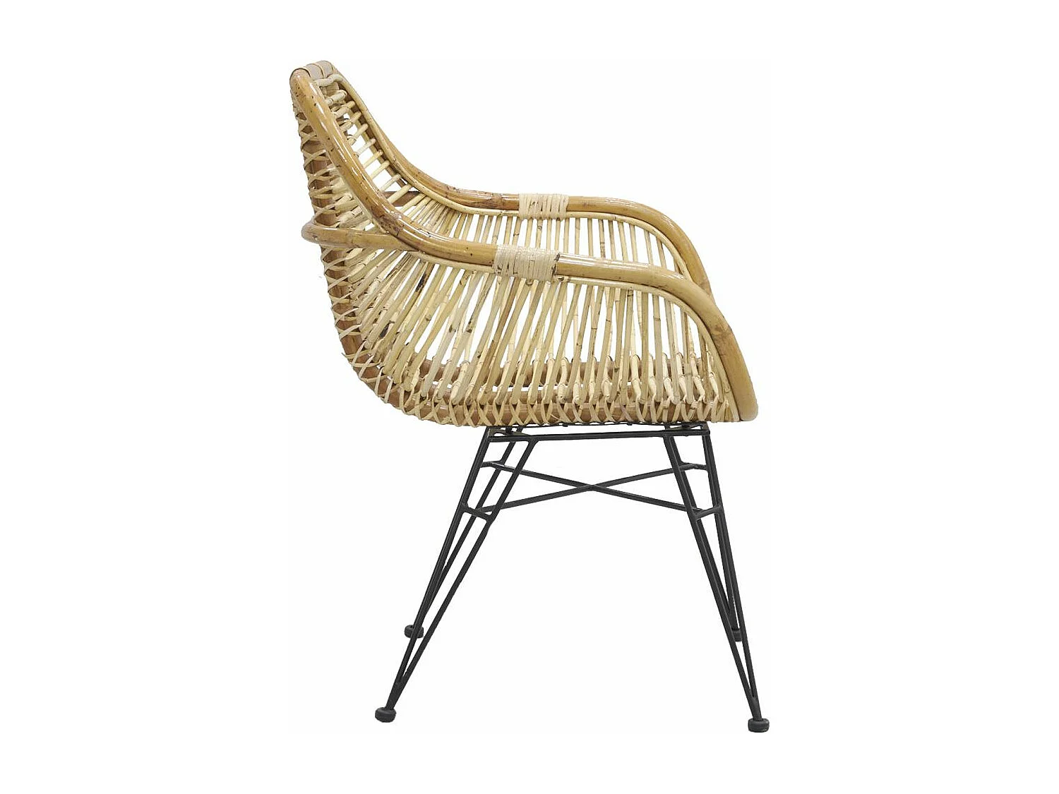 Fauteuil en rotin brut pieds métal Tanete