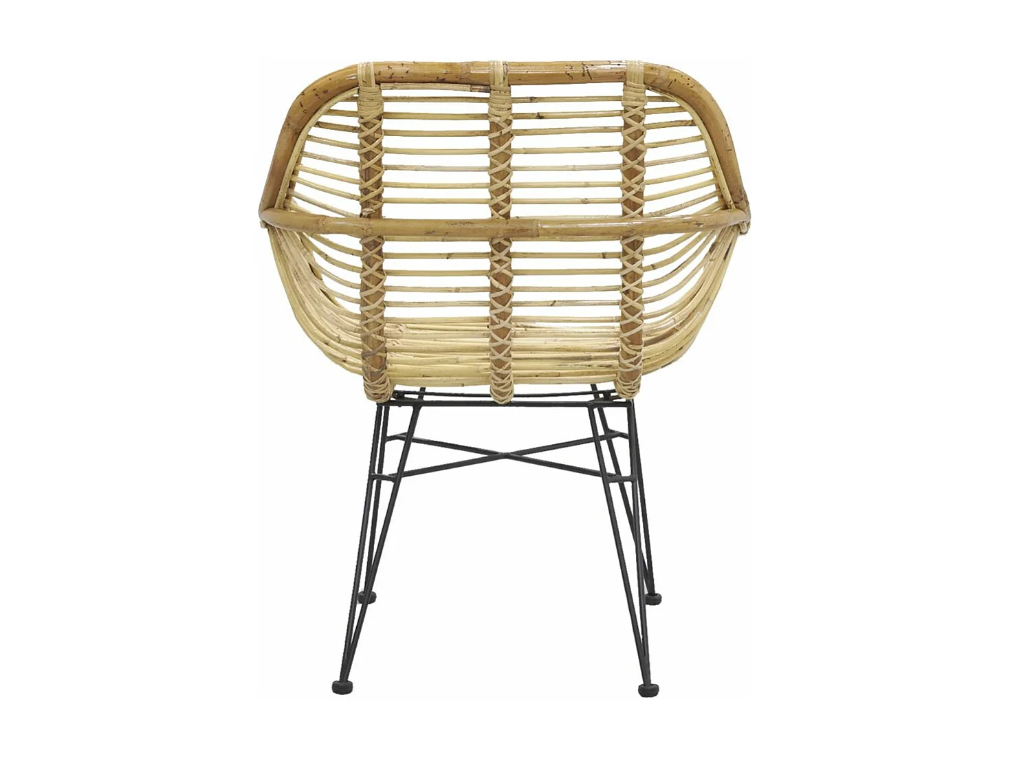 Fauteuil en rotin brut pieds métal Tanete