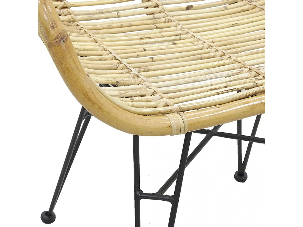 Fauteuil en rotin brut pieds métal Tanete