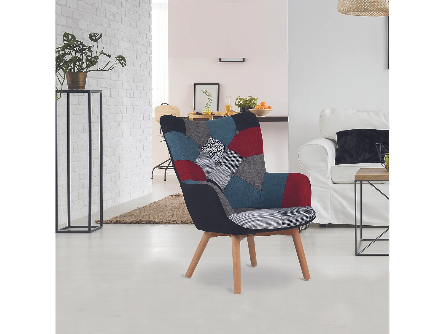Fauteuil Milano Patchwork Multicolore