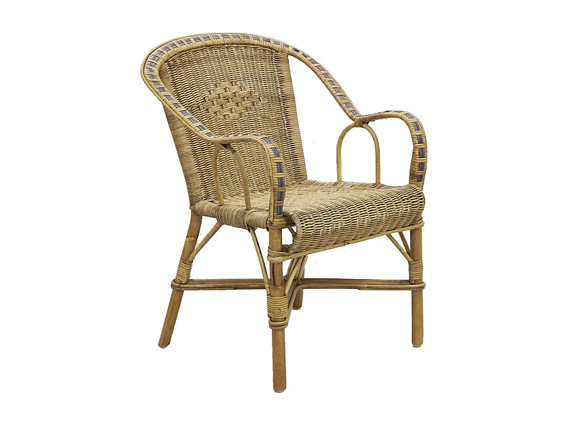 Fauteuil en manau et rotin Victor