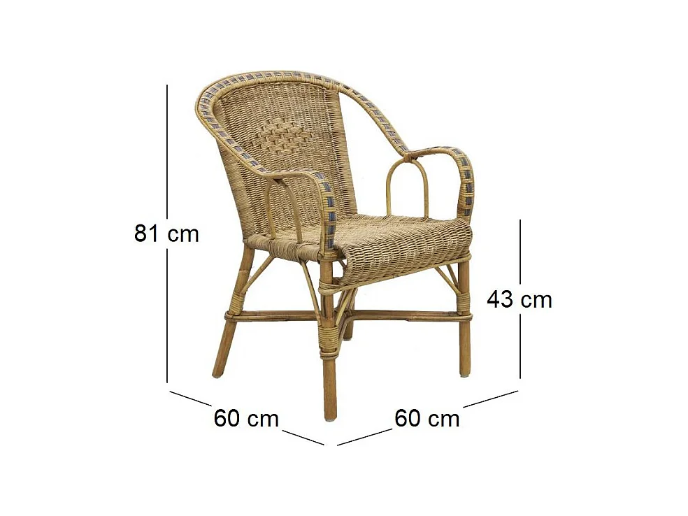 Fauteuil en manau et rotin Victor