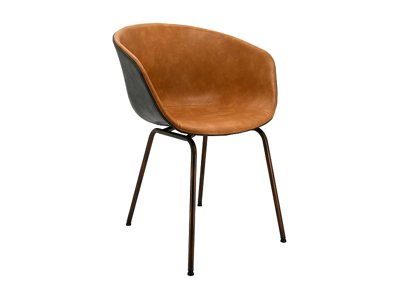 Fauteuil en polyuréthane camel