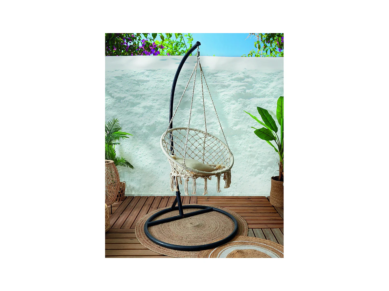 Balancelle Macrame Terre Inconnue 120x80cm Beige