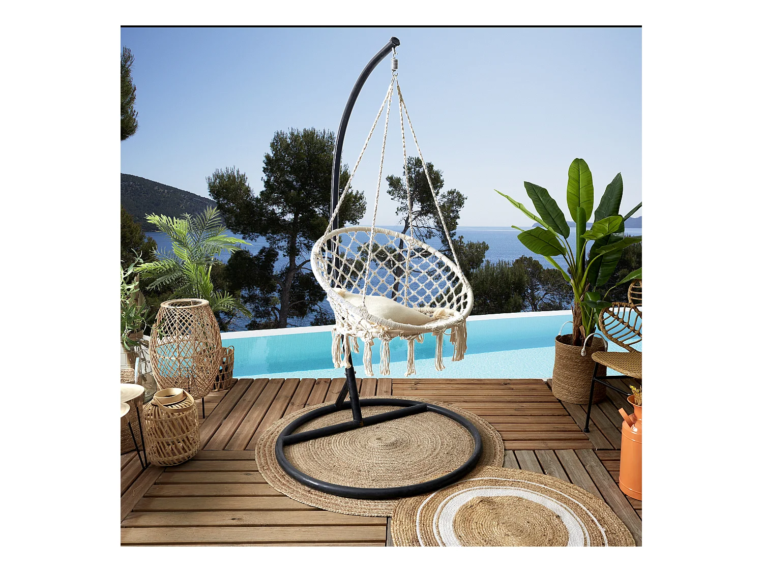 Balancelle Macrame Terre Inconnue 120x80cm Beige