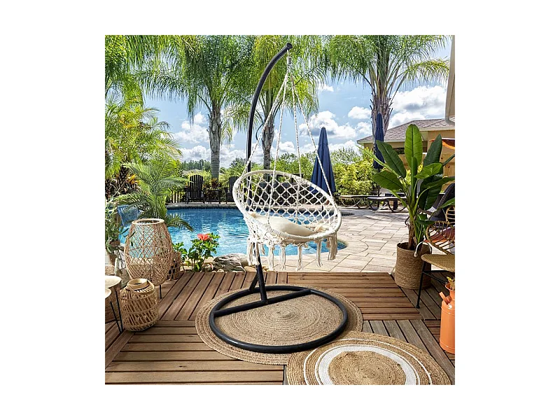 Balancelle Macrame Terre Inconnue 120x80cm Beige