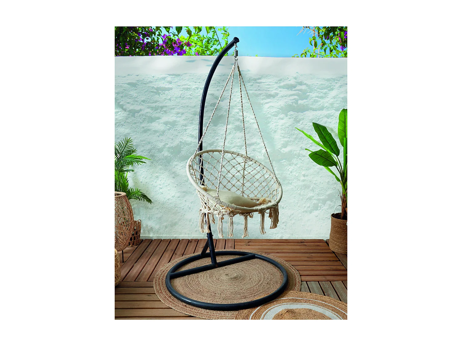 Balancelle Macrame Terre Inconnue 120x80cm Beige