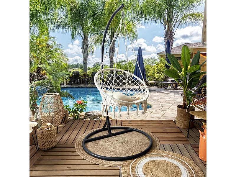 Balancelle Macrame Terre Inconnue 120x80cm Beige