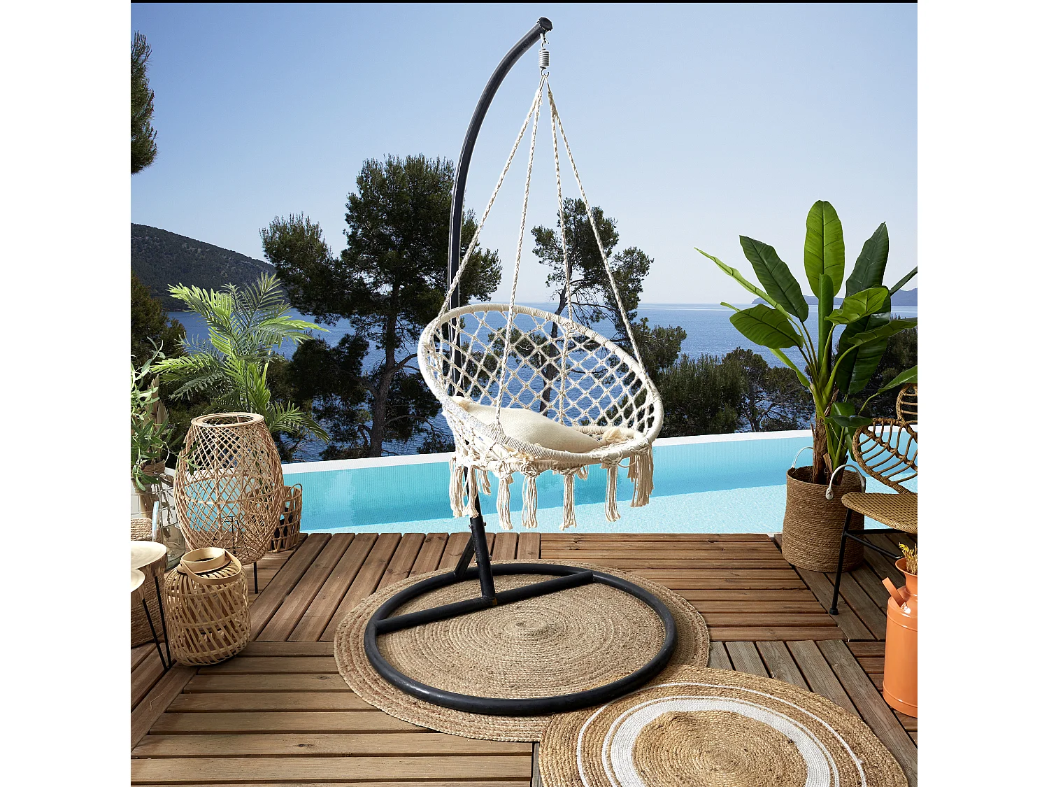 Balancelle Macrame Terre Inconnue 120x80cm Beige