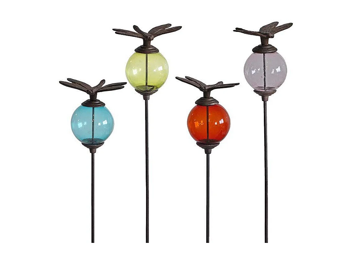 Set de 4 tuteurs boules colorées Animaux Libellules
