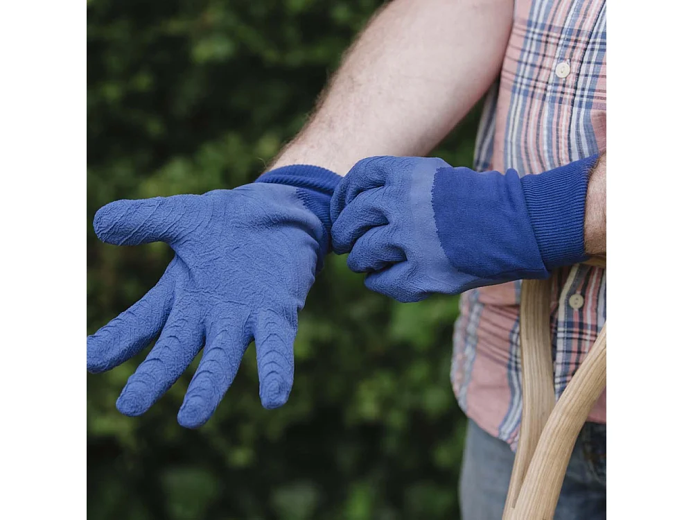 Guanti da giardinaggio in lattice blu - taglia L