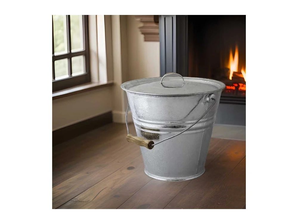 Seau cendres granulés ou compost avec couvercle 10 litres