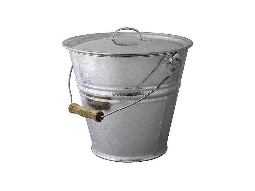 Seau cendres granulés ou compost avec couvercle 10 litres