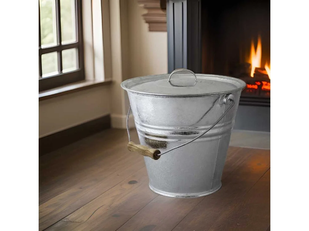 Seau cendres granulés ou compost avec couvercle 10 litres