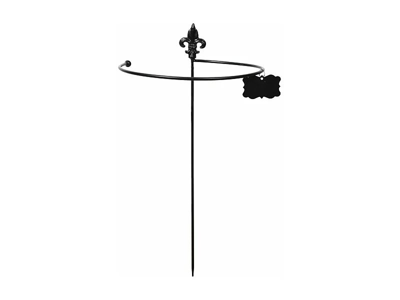 Tuteur à plantes rond en acier fleurs de lys 30 cm