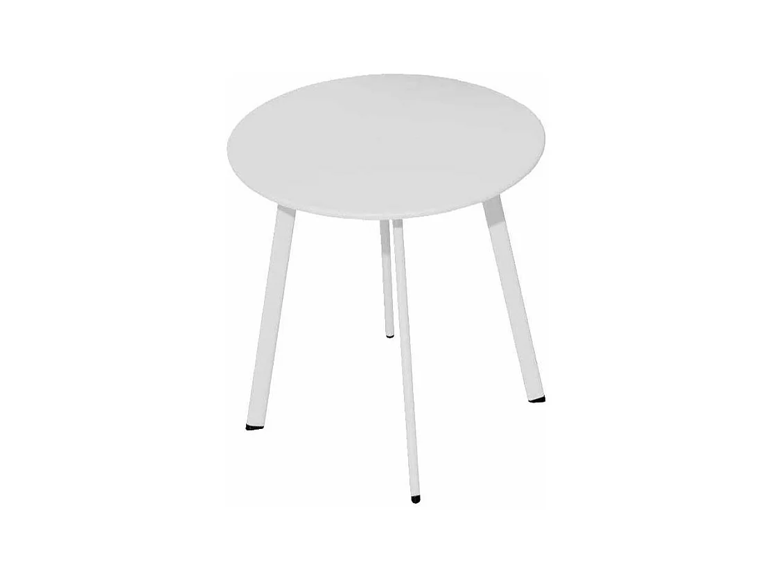 Table basse de jardin en acier Massai 45 cm Blanc