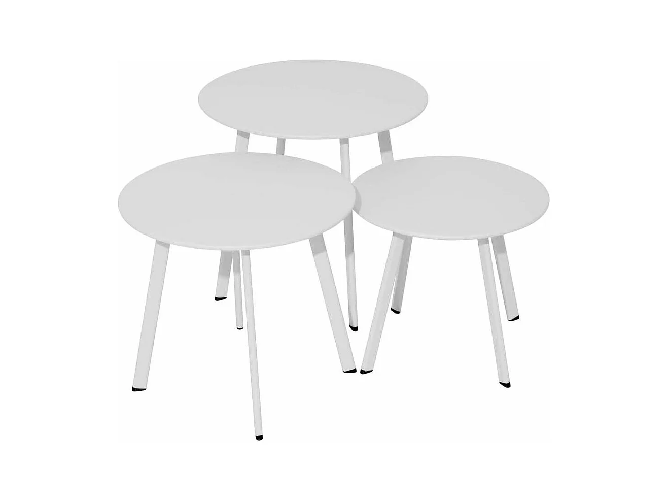 Table basse de jardin en acier Massai 45 cm Blanc