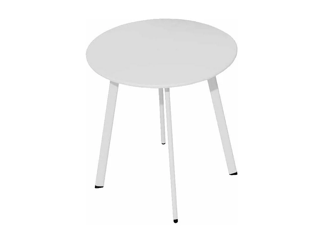 Table basse de jardin en acier Massai 45 cm Blanc