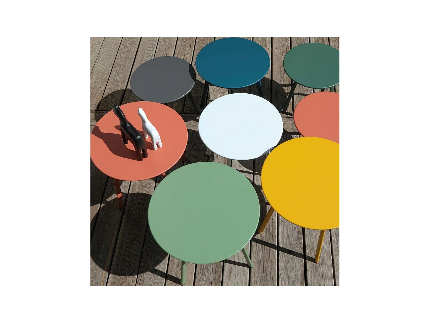 Table basse de jardin en acier Massai 40 cm Blanc