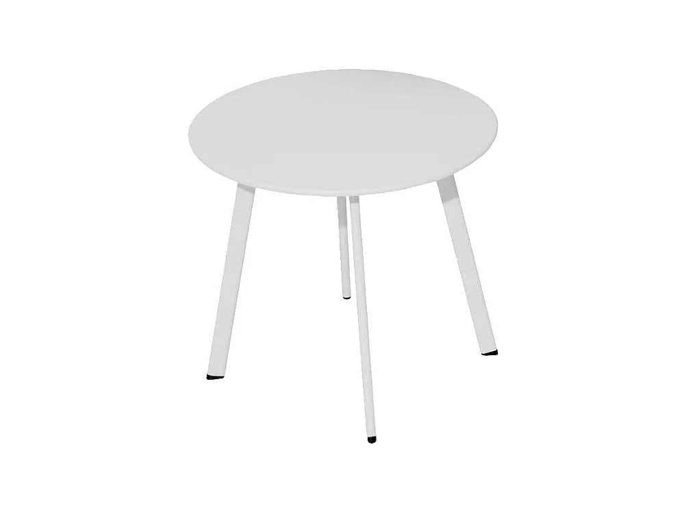 Table basse de jardin en acier Massai 40 cm Blanc