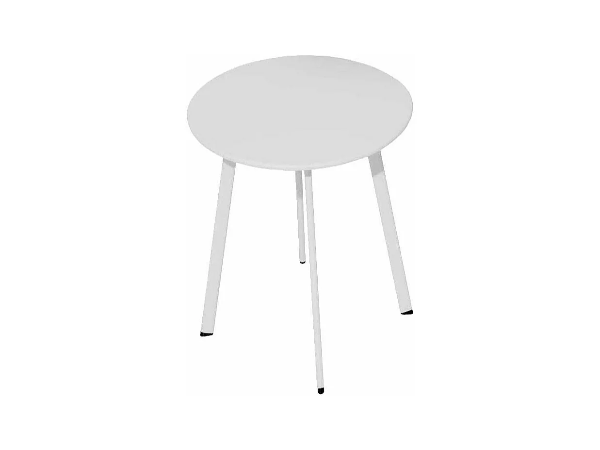 Table basse de jardin en acier Massai 50 cm Blanc
