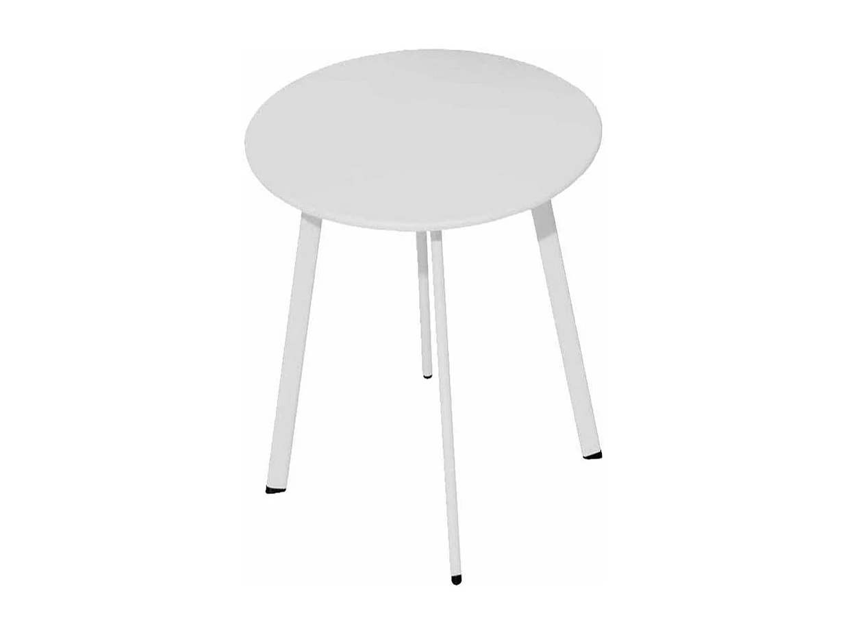 Table basse de jardin en acier Massai 50 cm Blanc