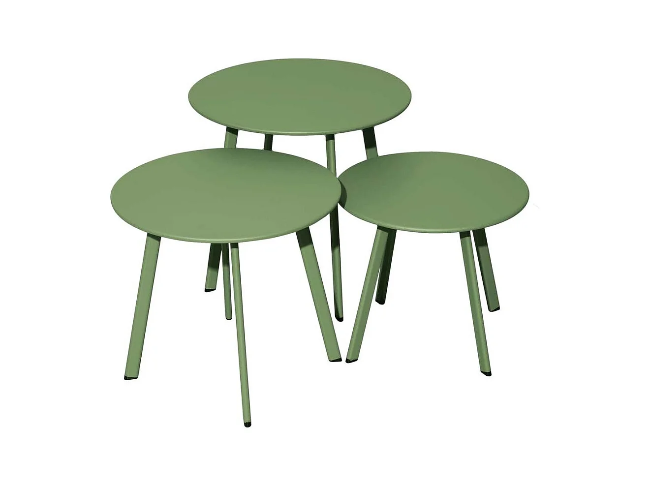 Table basse de jardin en acier Massai 45 cm Amande