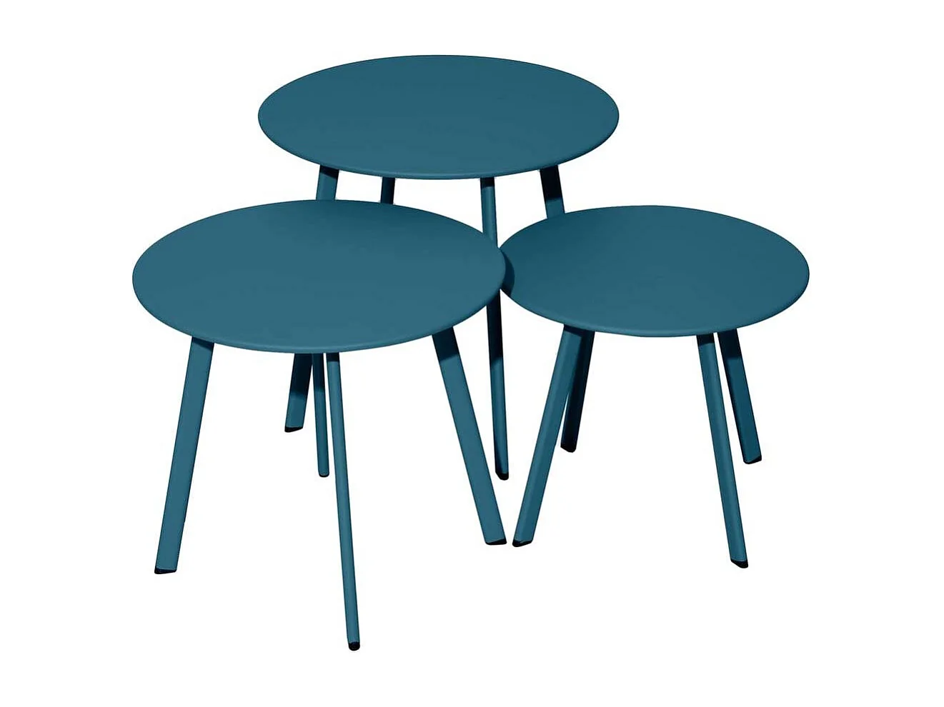 Table basse de jardin en acier Massai 50 cm Bleu