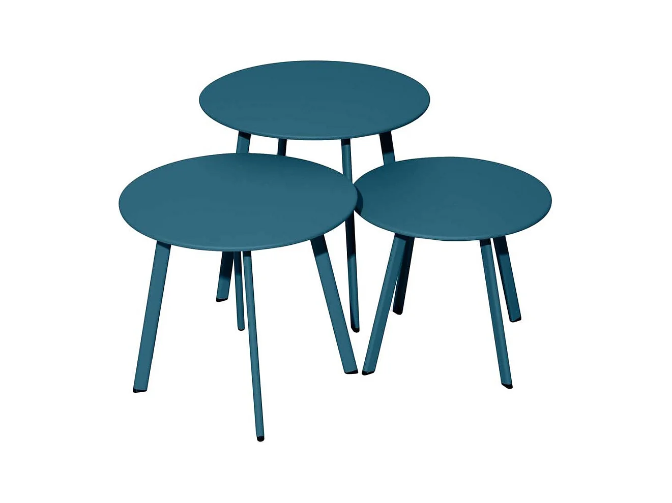 Table basse de jardin en acier Massai 45 cm Bleu