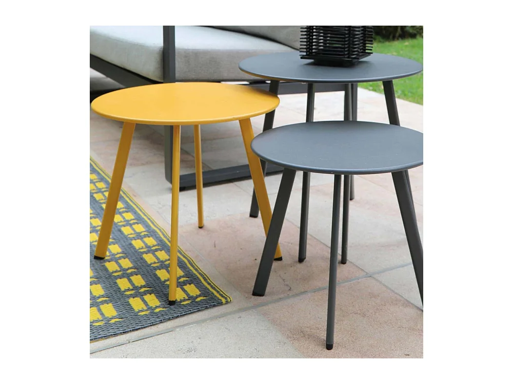 Table basse de jardin en acier Massai 40 cm Graphite