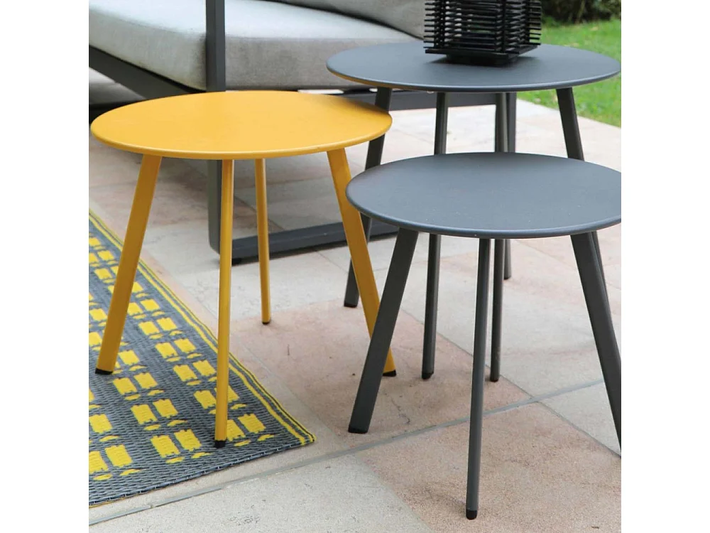 Table basse de jardin en acier Massai 40 cm Graphite