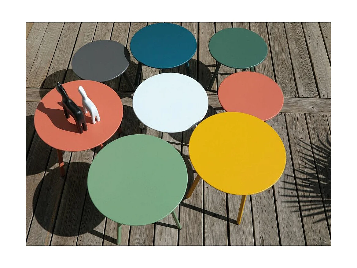 Table basse de jardin en acier Massai 50 cm Graphite