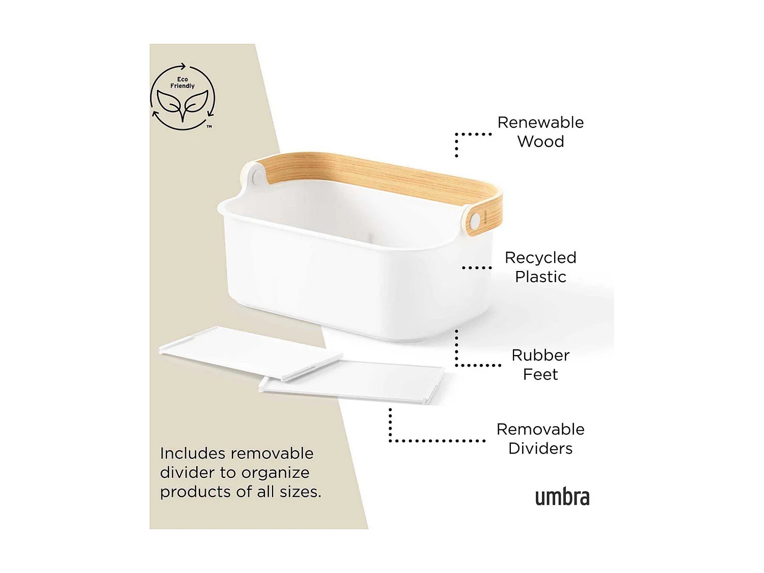 Bac de rangement avec poignée empilable Bellwood 28 x 17 x 12 cm