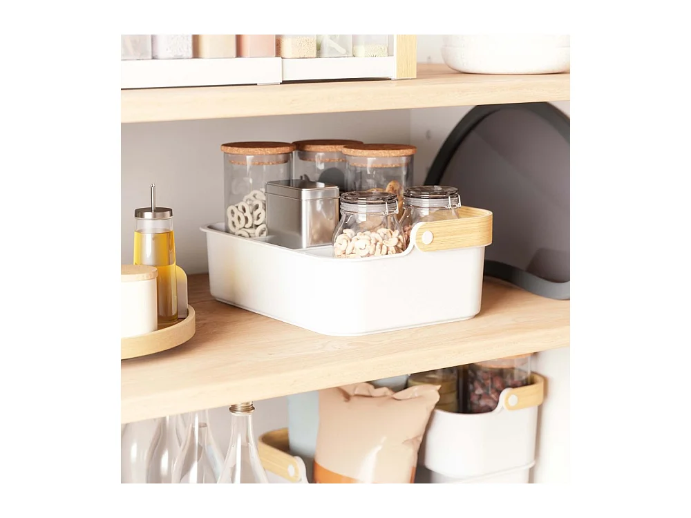 Bac de rangement avec poignée empilable Bellwood 35 x 26 x 13 cm