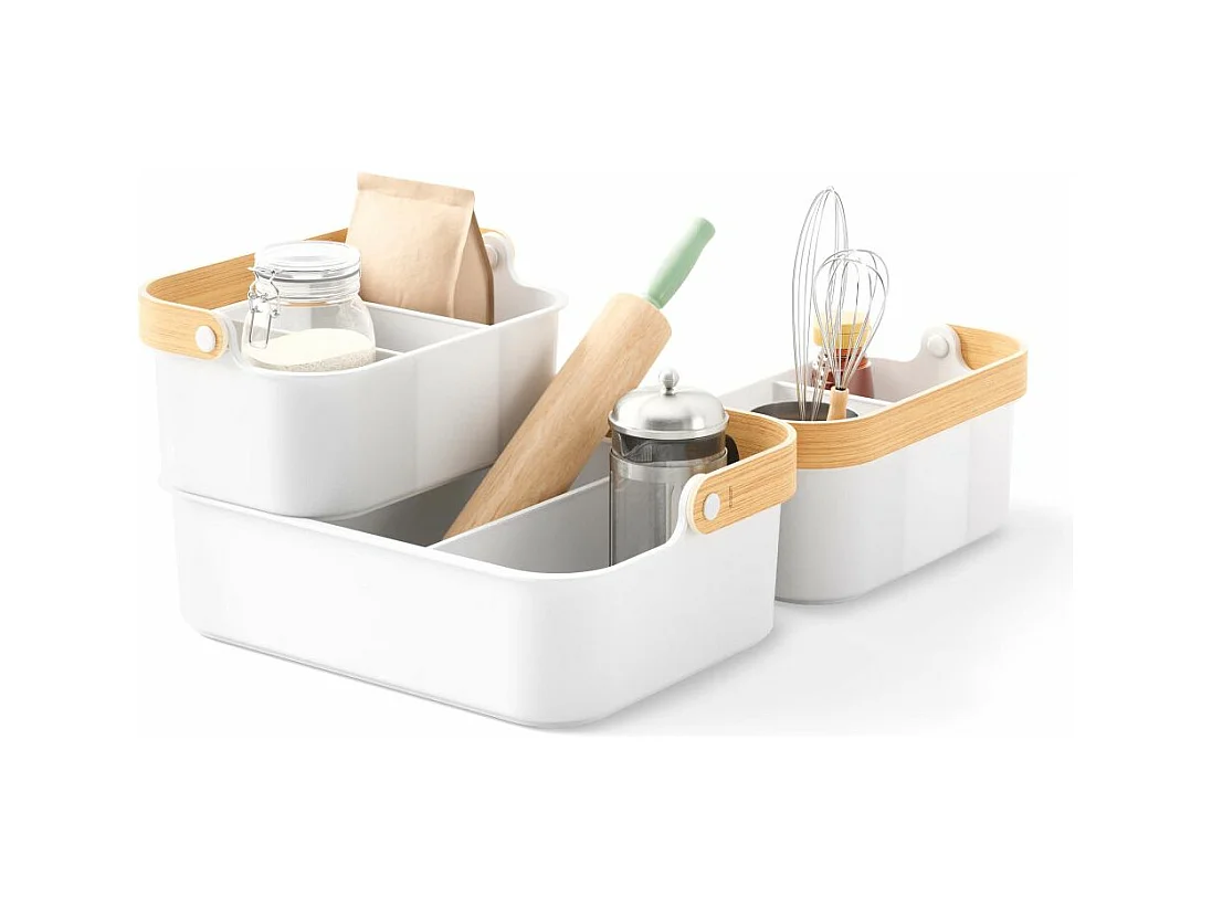 Bac de rangement avec poignée empilable Bellwood 35 x 26 x 13 cm